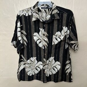 puritan shirt Men's XL Black Floral‎ Hawaii Shirt